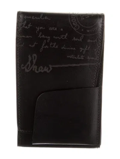 Pre-owned Montblanc Leather Printed Wallet In Black