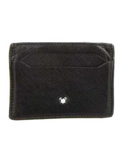 Pre-owned Montblanc Leather Printed Wallet In Black