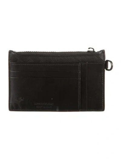 Pre-owned Montblanc Leather Printed Wallet In Black
