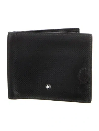 Pre-owned Montblanc Leather Printed Wallet In Black