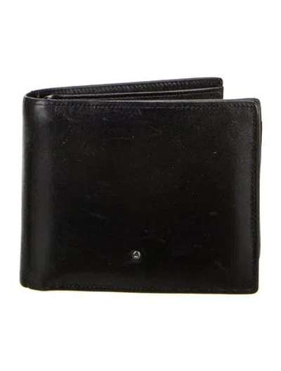Pre-owned Montblanc Leather Printed Wallet In Black