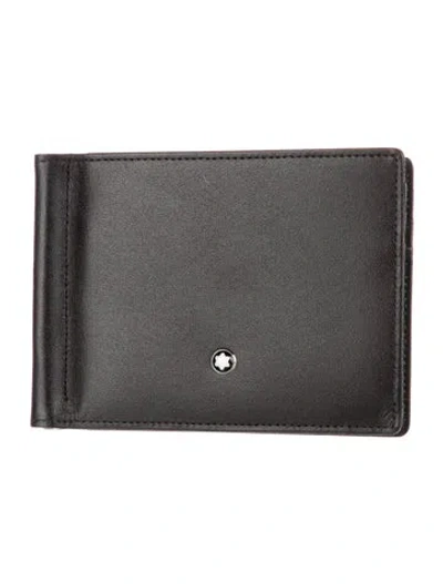 Pre-owned Montblanc Leather Printed Wallet In Black