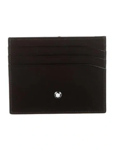 Pre-owned Montblanc Leather Printed Wallet In Black