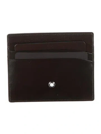 Pre-owned Montblanc Leather Printed Wallet In Black