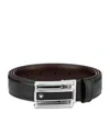 Montblanc Rectangular Cut-out Buckle Reversible Leather Belt
