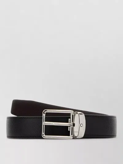 Montblanc Leather Reversible Belt Adjustable Length In Black