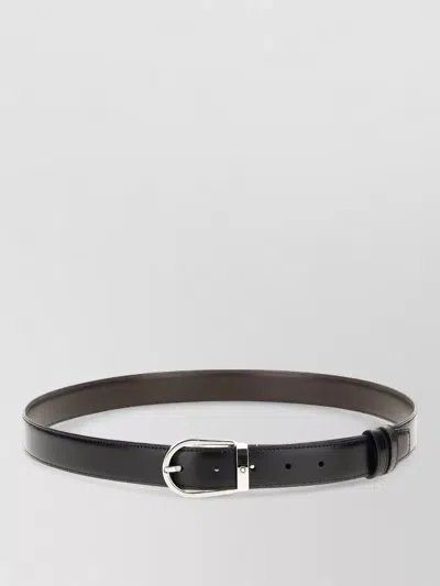 Montblanc Leather Reversible Belt Adjustable Length Smooth In Neutral