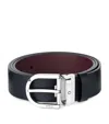 Montblanc Horseshoe Buckle 35 Reversible Leather Belt In Black