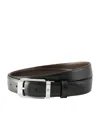Montblanc Leather Reversible Pin Buckle Belt In Black,brown
