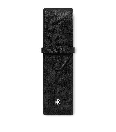 Montblanc Sartorial Leather Two Pen Pouch In Black