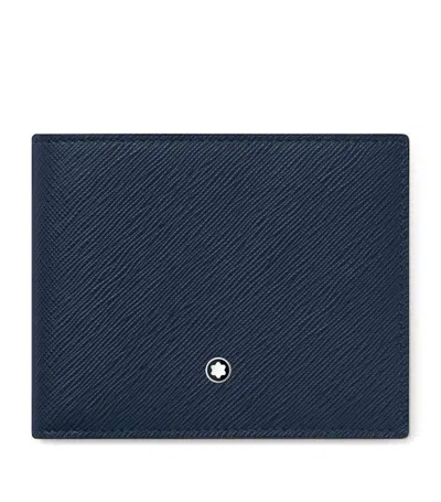 Montblanc Leather Sartorial Bifold Wallet In Blue