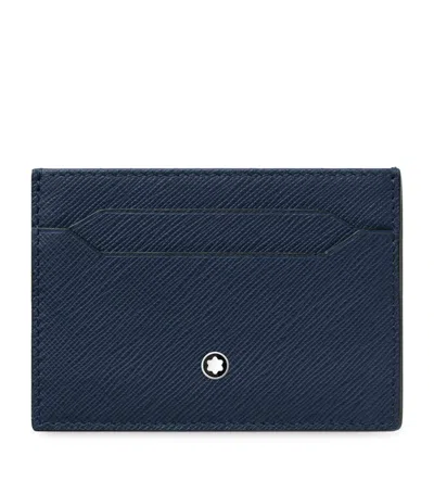 Montblanc Leather Sartorial Card Holder In Blue