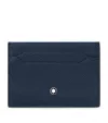 Montblanc Sartorial Leather Card Holder In Blue