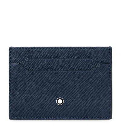Montblanc Sartorial Leather Card Holder In Blue
