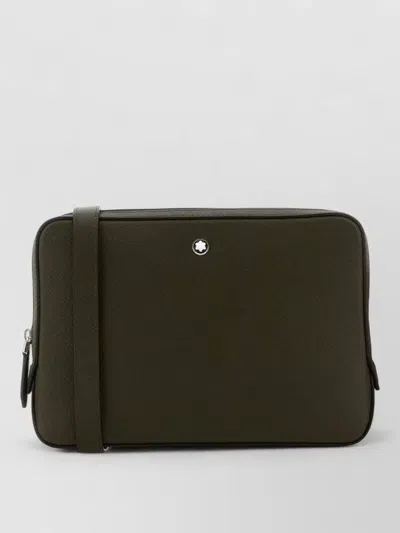 Montblanc Leather Sartorial Crossbody Bag Adjustable Strap In Green