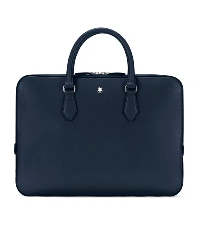 Montblanc Sartorial Leather Document Case In Ink Blue