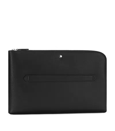 Montblanc Leather Sartorial Laptop Case In Black