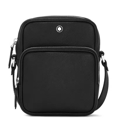 Montblanc Leather Sartorial Nano Messenger Bag In Black