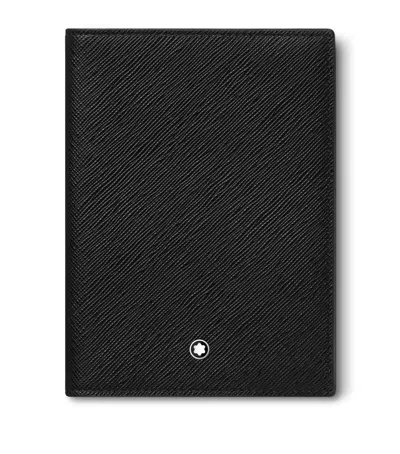 Montblanc Leather Sartorial Passport Holder In Black