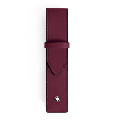 Montblanc Leather Sartorial Single Pen Pouch In Navy
