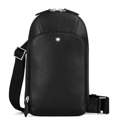 Montblanc Leather Sartorial Sling Bag In Black