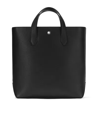 Montblanc Leather Sartorial Tote Bag In Black