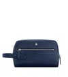 Montblanc Leather Sartorial Wash Bag In Blue