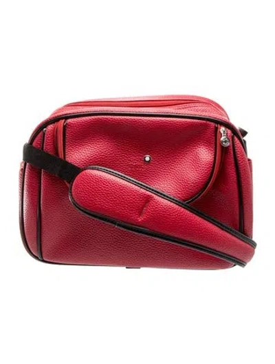Pre-owned Montblanc Leather Shoulder Bag In Red