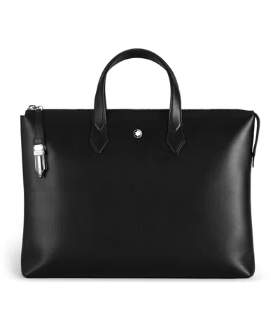 Montblanc Soft Leather Tote Bag In Black