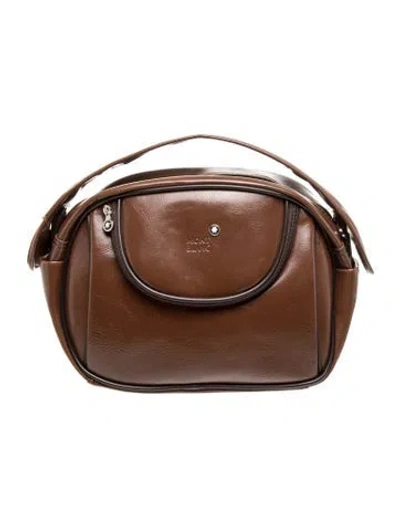 Pre-owned Montblanc Leather Top Handle Bag In Brown