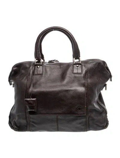 Pre-owned Montblanc Leather Top Handle Bag In Brown