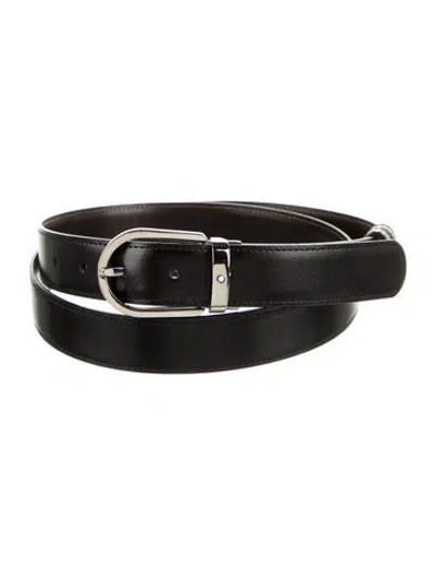 Pre-owned Montblanc Leather Waist Belt In Black