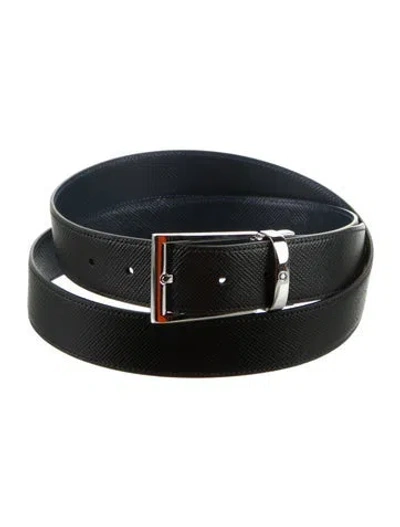 Pre-owned Montblanc Leather Waist Belt In Black