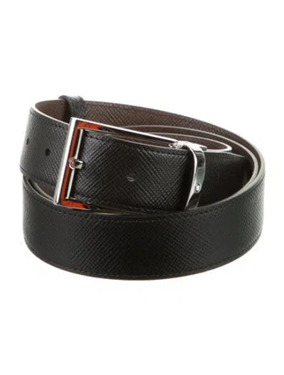 Pre-owned Montblanc Leather Waist Belt In Black
