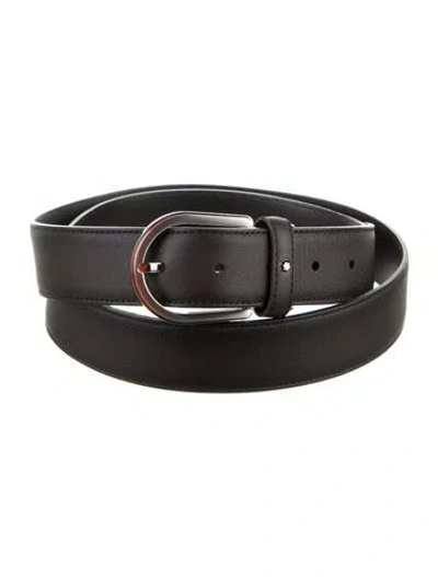 Pre-owned Montblanc Leather Waist Belt In Black