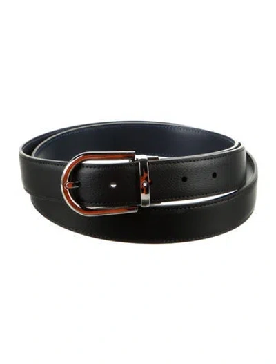 Pre-owned Montblanc Leather Waist Belt In Black