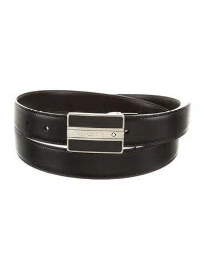 Pre-owned Montblanc Leather Waist Belt In Black