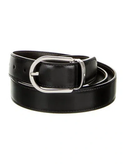 Pre-owned Montblanc Leather Waist Belt In Black