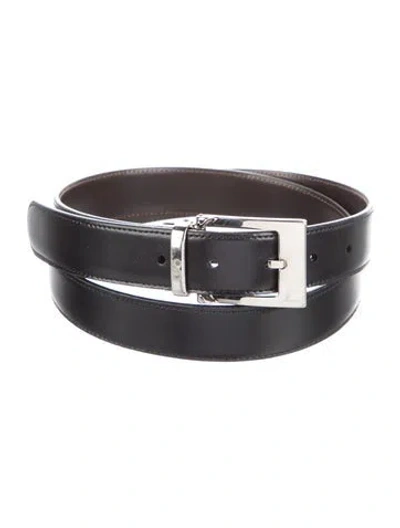 Pre-owned Montblanc Leather Waist Belt In Black