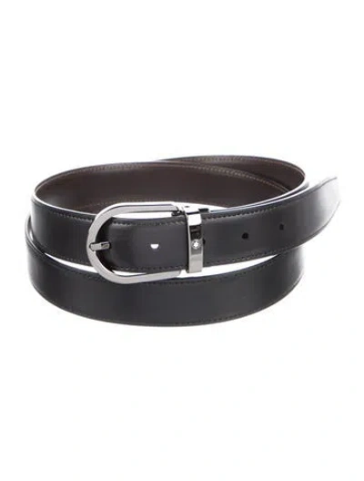 Pre-owned Montblanc Leather Waist Belt In Black