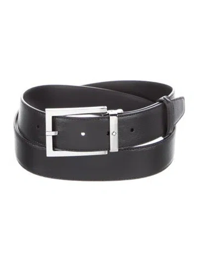 Pre-owned Montblanc Leather Waist Belt In Black