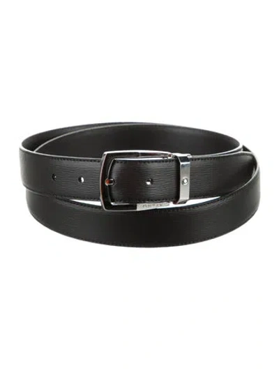 Pre-owned Montblanc Leather Waist Belt In Black