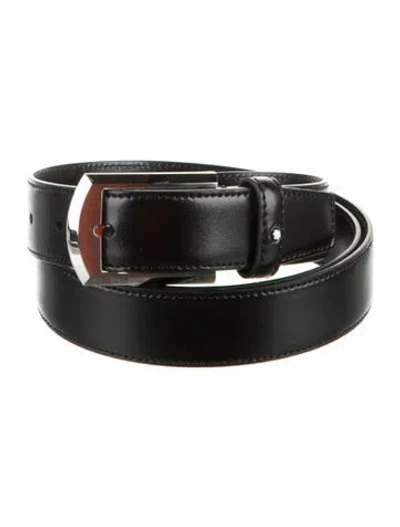 Pre-owned Montblanc Leather Waist Belt In Black