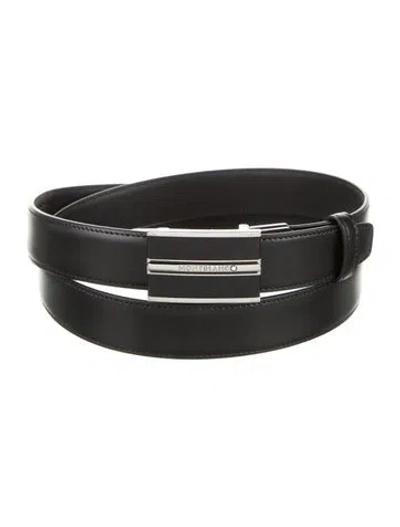 Pre-owned Montblanc Leather Waist Belt In Black