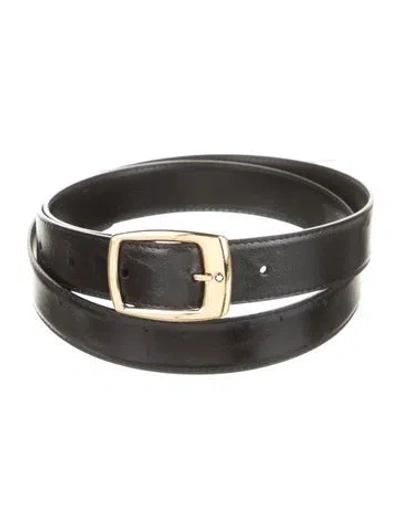 Pre-owned Montblanc Leather Waist Belt In Black