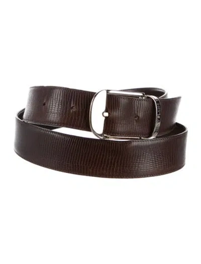 Pre-owned Montblanc Leather Waist Belt In Brown