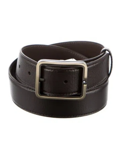 Pre-owned Montblanc Leather Waist Belt In Brown