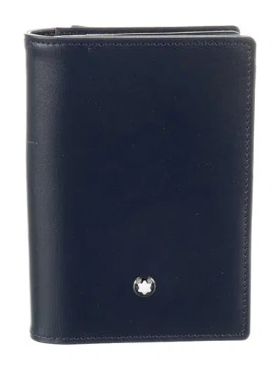 Pre-owned Montblanc Leather Wallet In Blue