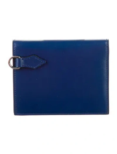 Pre-owned Montblanc Leather Wallet In Blue