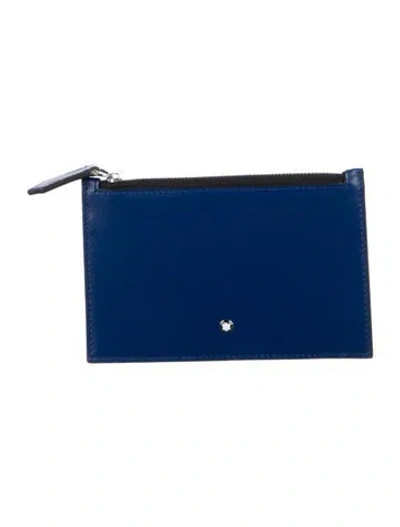 Pre-owned Montblanc Leather Wallet In Blue